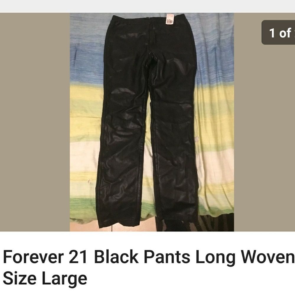 Forever 21 Black Pants Long Woven Size Large